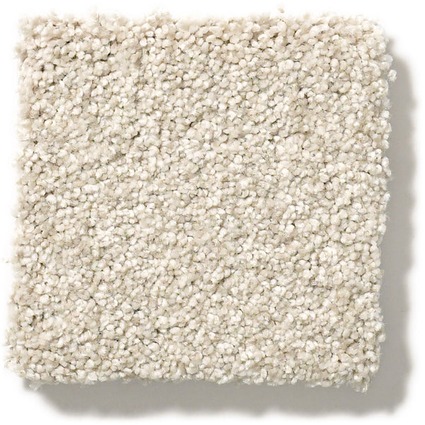 A square swatch of Tonal Comfort Blue Family Friendly Carpet with a soft, plush, textured surface is shown against a white background.