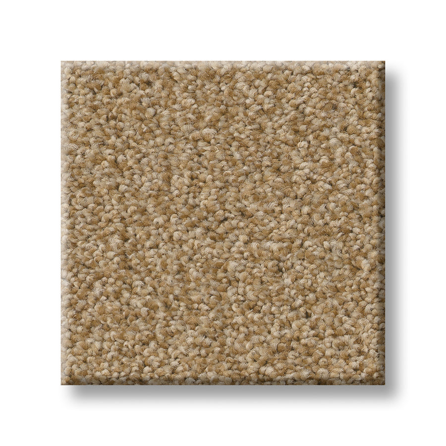 A square sample of Tonal Comfort Blue Family Friendly Carpet, featuring a soft, textured, looped pile, is shown against a white background.