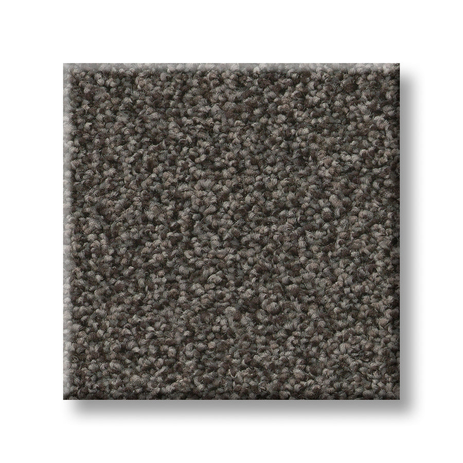 A square sample of Tonal Comfort Blue Family Friendly Carpet with tightly woven, textured fibers is shown on a white background.
