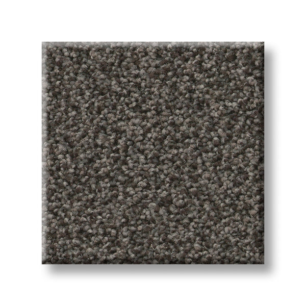 A square sample of Tonal Comfort Blue Family Friendly Carpet with tightly woven, textured fibers is shown on a white background.