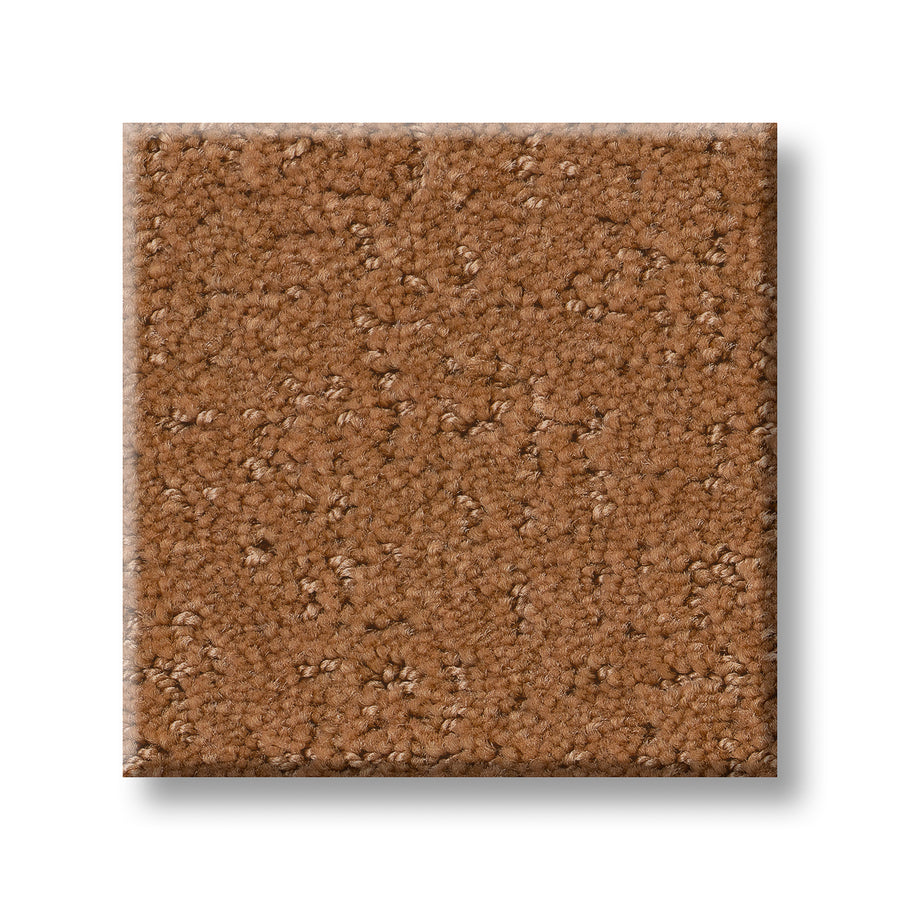 A square swatch of Canvas Comfort Blue Family Friendly carpet displays its soft, looped pile and subtle texture against a white background, highlighting its inviting feel and suitability for families.