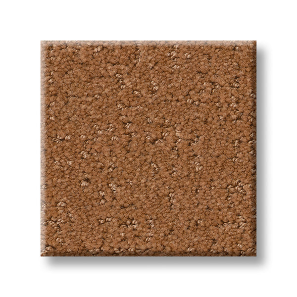 A square swatch of Canvas Comfort Blue Family Friendly carpet displays its soft, looped pile and subtle texture against a white background, highlighting its inviting feel and suitability for families.