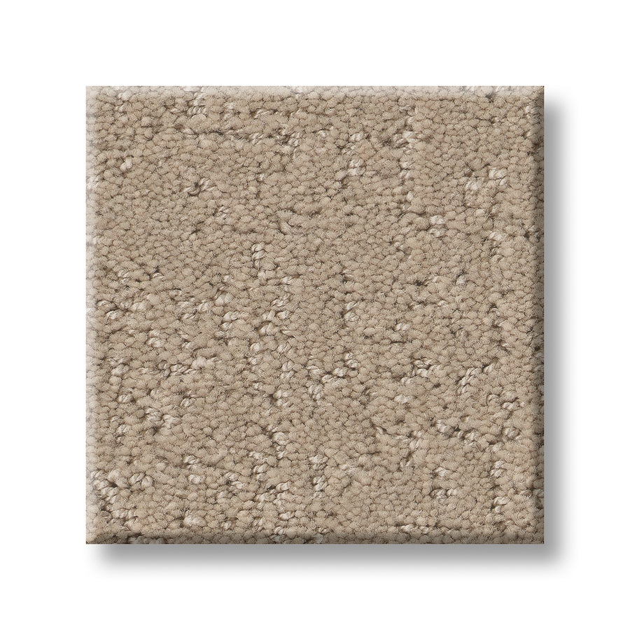 Square sample of Canvas Comfort Blue Family Friendly carpet, light beige with a looped pile texture, displayed on a white background—a premium, stylish, and family-friendly flooring choice.