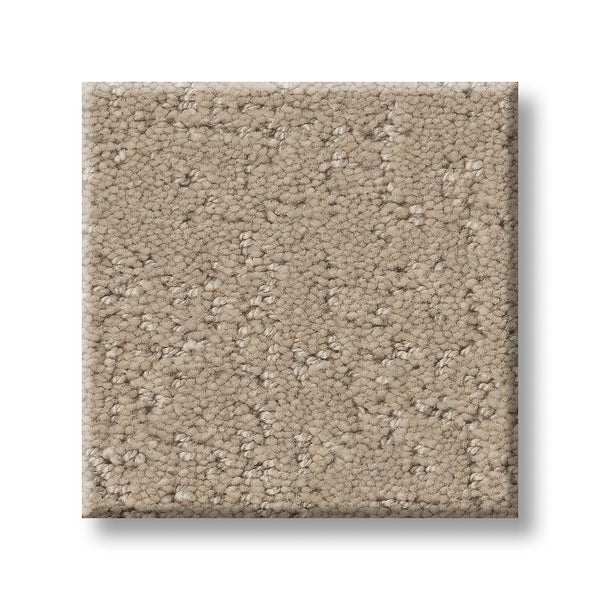 Square sample of Canvas Comfort Blue Family Friendly carpet, light beige with a looped pile texture, displayed on a white background—a premium, stylish, and family-friendly flooring choice.