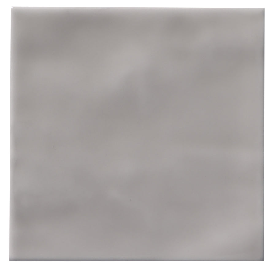 The Zephyr 4x4 Ceramic Tile is square, smooth, and glossy in light gray with delicate white and dark gray cloud-like patterns. Special-order for a unique, elegant Mediterranean-inspired finish.