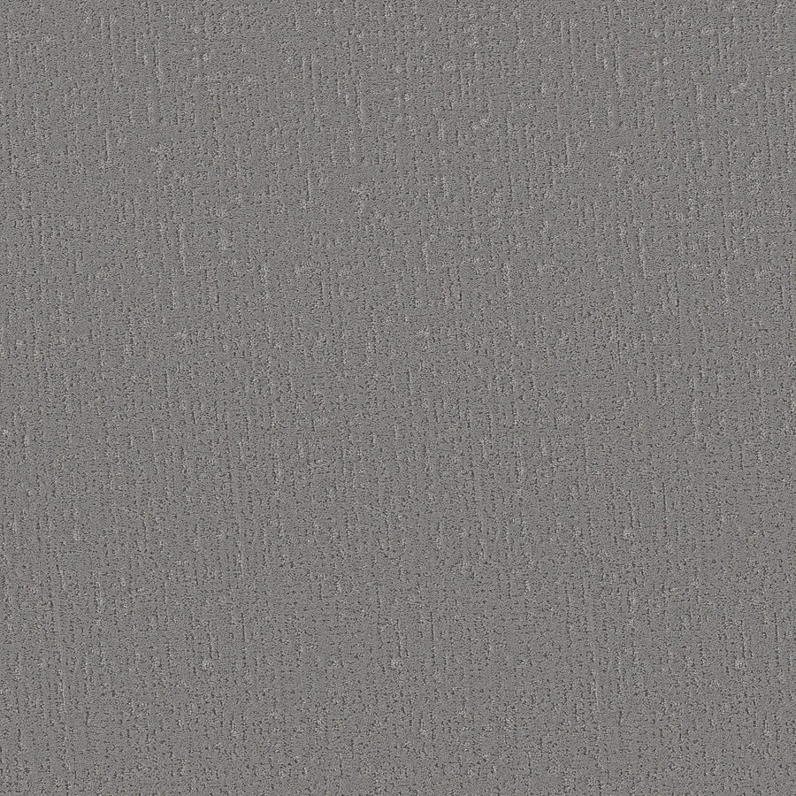 Curated Tone Blue Pet Friendly Carpet in Magnetic features a gray textured surface with subtle, random patterns like static, plus small light and dark gray speckles evenly spread. The carpet is stain resistant and ideal for pet owners.