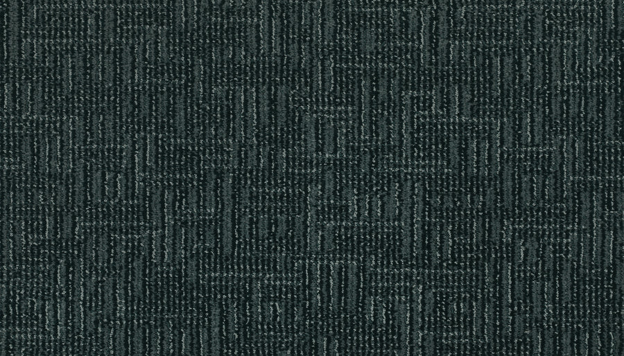 Close-up of the Magnetic Vision Family Friendly Carpet in Lagoon, featuring a durable surface with a subtle geometric pattern of overlapping rectangles and lines for a textured, modern look.