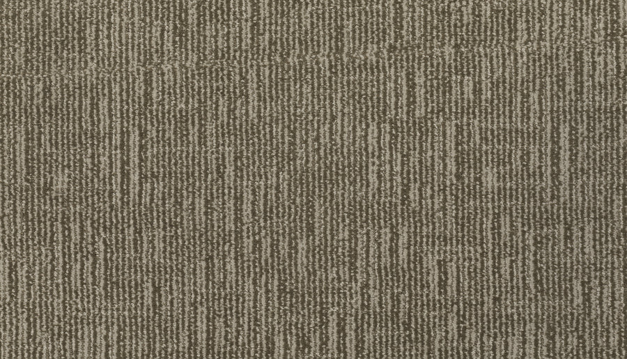 Close-up of the Magnetic Vision Family Friendly Carpet in Soft Buff, featuring a durable, textured surface with intersecting lines and rectangles for a modern, grid-inspired look in warm brown and beige tones.
