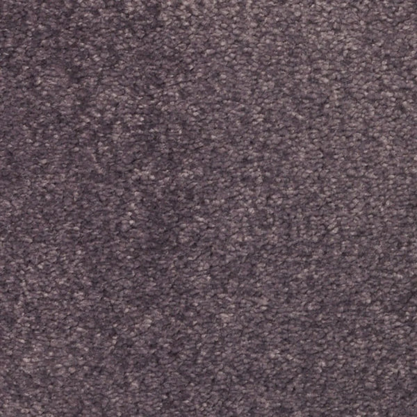 Close-up view of the Seduction On Trend Carpet in Majestic Purple. Its plush, dense fibers and subtle texture deliver luxurious comfort and a modern, inviting look underfoot.