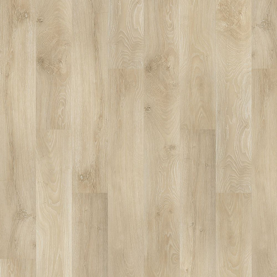 Native Ridge 7.5" Vinyl Plank features light-toned premium vinyl with natural grain and subtle knots. The 7.5" wide planks are laid parallel, offering a modern yet warm, textured feel.