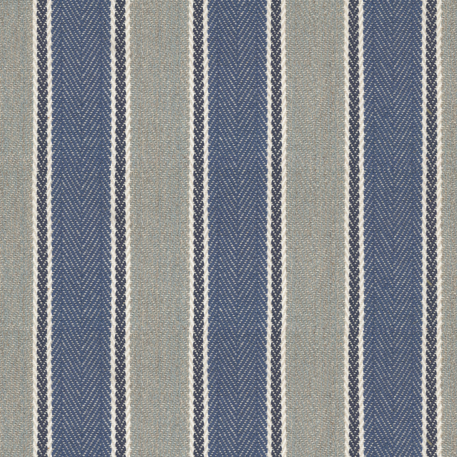 Dolce Vita On Trend Carpet features a woven pattern with alternating blue, gray, and beige vertical stripes, accented by herringbone textures and fine white lines—ideal for adding luxury carpet elegance to your space.