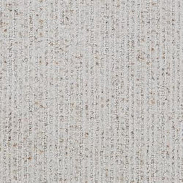 Suspicion Family Friendly Carpet in Medium color features a textured surface with vertical, slightly uneven lines and subtle specks of darker gray and beige, creating a cozy, inviting look perfect for family spaces.
