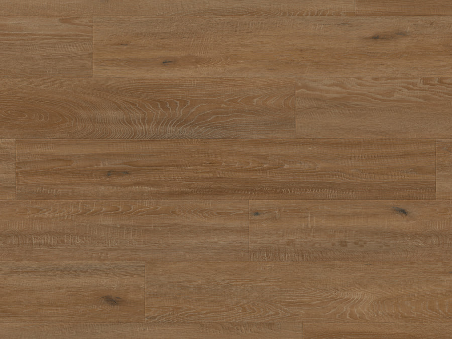 Close-up view of Art Select 7" Vinyl Plank in Merino Oak, featuring natural light brown tones and visible grain patterns that offer a warm, rustic wood look with the durability and practicality of vinyl flooring.