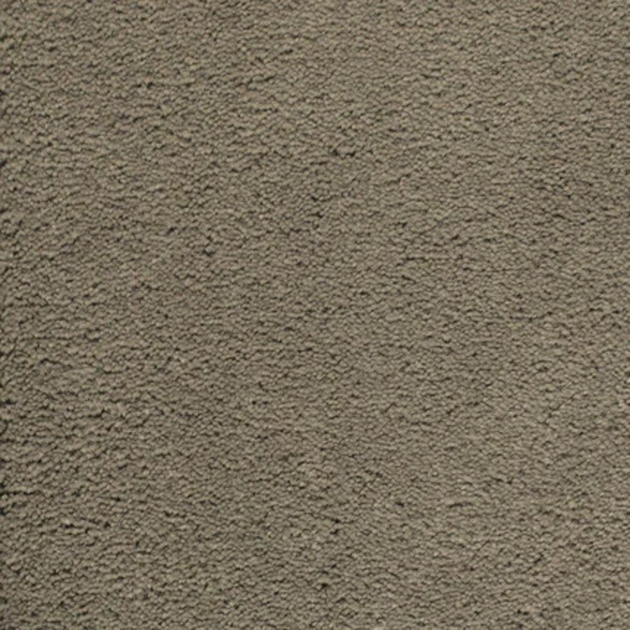 A close-up of the rough, textured grayish-brown Meteor color in Dolce Family Friendly Carpet, designed for high-traffic areas where durability and comfort are essential.