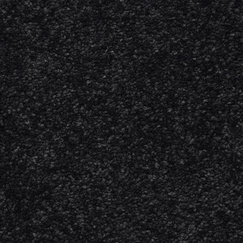 Close-up of Morgan Bay Family Friendly Carpet in Metropolis: a dark, textured, stain-resistant option with tightly woven looped pile in black and gray tones—perfect for high-traffic areas.