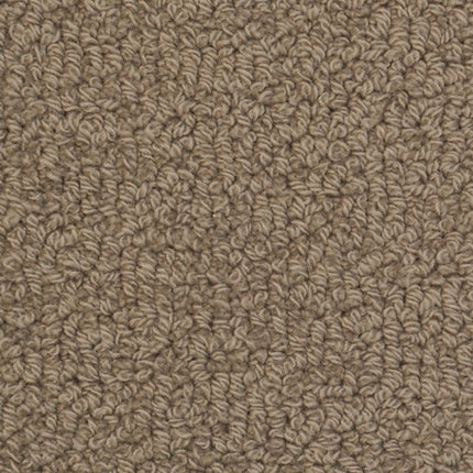 Close-up of Savant Berber Carpet in Mind color, featuring tightly looped, textured fibers for a soft, uniform look—ideal durable flooring for high-traffic spaces.