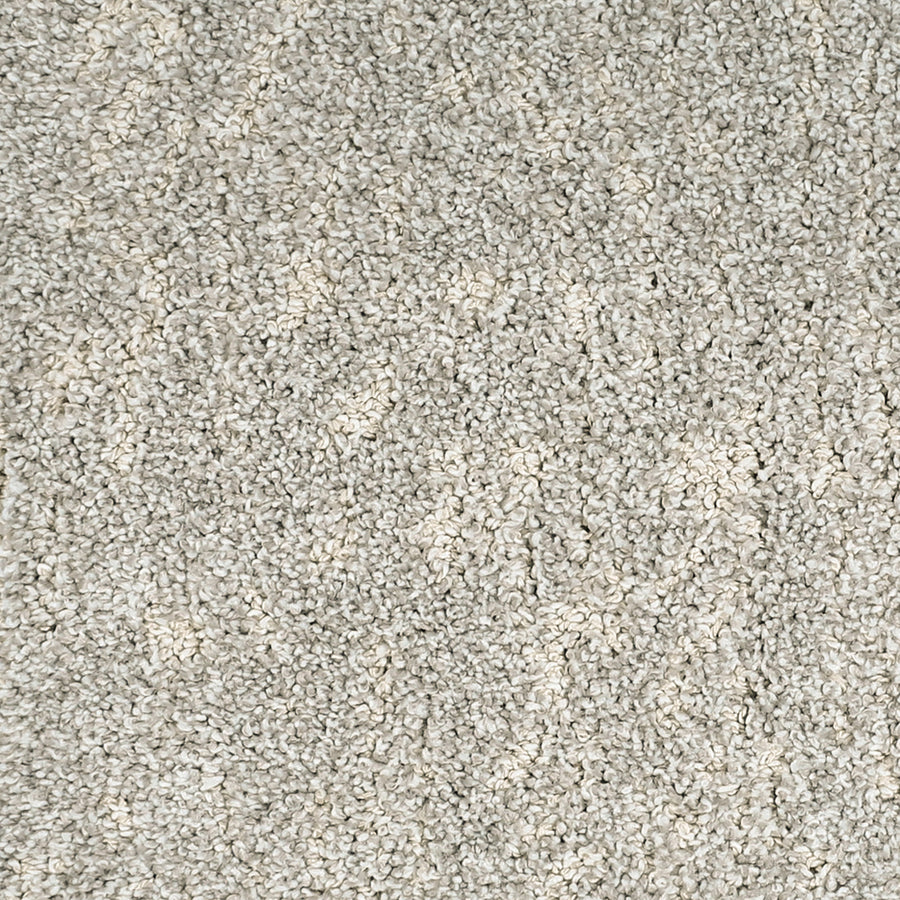 Close-up of Meow Mosaic Pet Friendly Carpet in light gray, featuring a soft looped pile and subtle mosaic pattern. Its plush surface offers gentle texture and stylish shade variations—ideal for homes with pets.