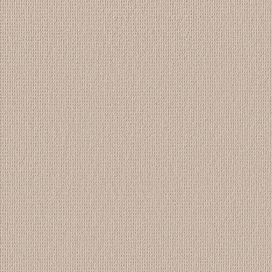 Close-up of the Purrfection Beber Carpet in Mocha Cream, showing its beige tone and subtle, even weave. The luxury carpet features a soft feel with consistent bumps and lines for a refined textured look.