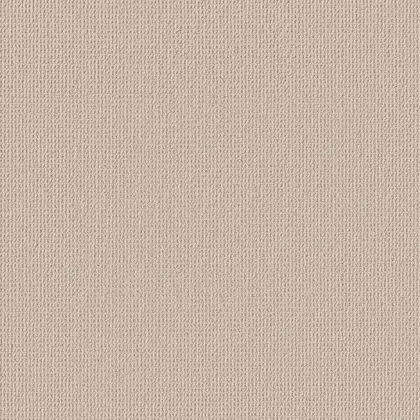 Close-up of the Purrfection Beber Carpet in Mocha Cream, showing its beige tone and subtle, even weave. The luxury carpet features a soft feel with consistent bumps and lines for a refined textured look.