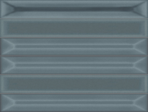 Five rectangular Jewelz 12x16 Glazed Porcelain Tiles in Moonstone are stacked vertically, each featuring beveled edges and a slightly glossy finish.