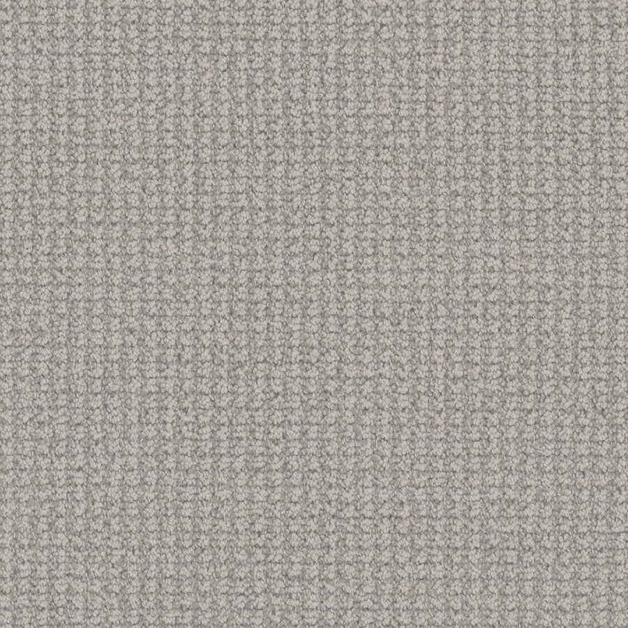 Close-up of Mykonos Berber Carpet in Nautilus, featuring a light gray, textured surface with a subtle woven grid pattern and soft, raised feel similar to luxury berber weave.