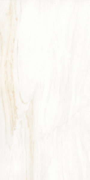 White marble surface with subtle beige and light brown veining patterns, creating a smooth and elegant texture. The natural stone features soft, organic lines and a glossy finish.