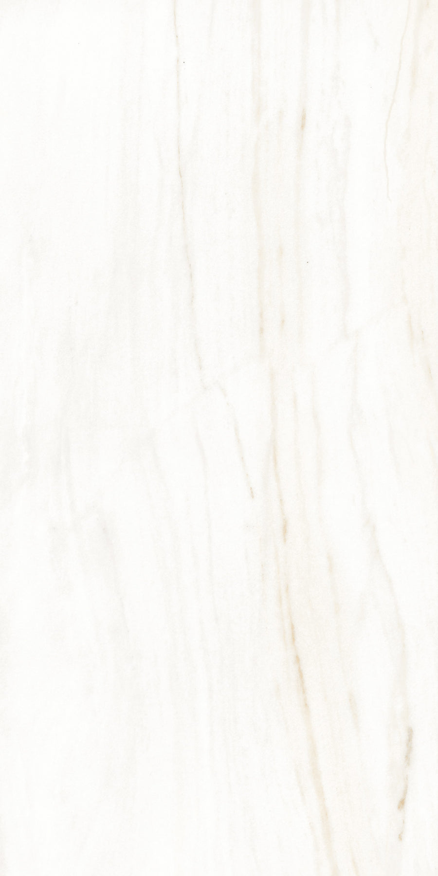 White marble surface with subtle beige and light gray veining, creating a soft, natural pattern. The texture appears smooth and polished.