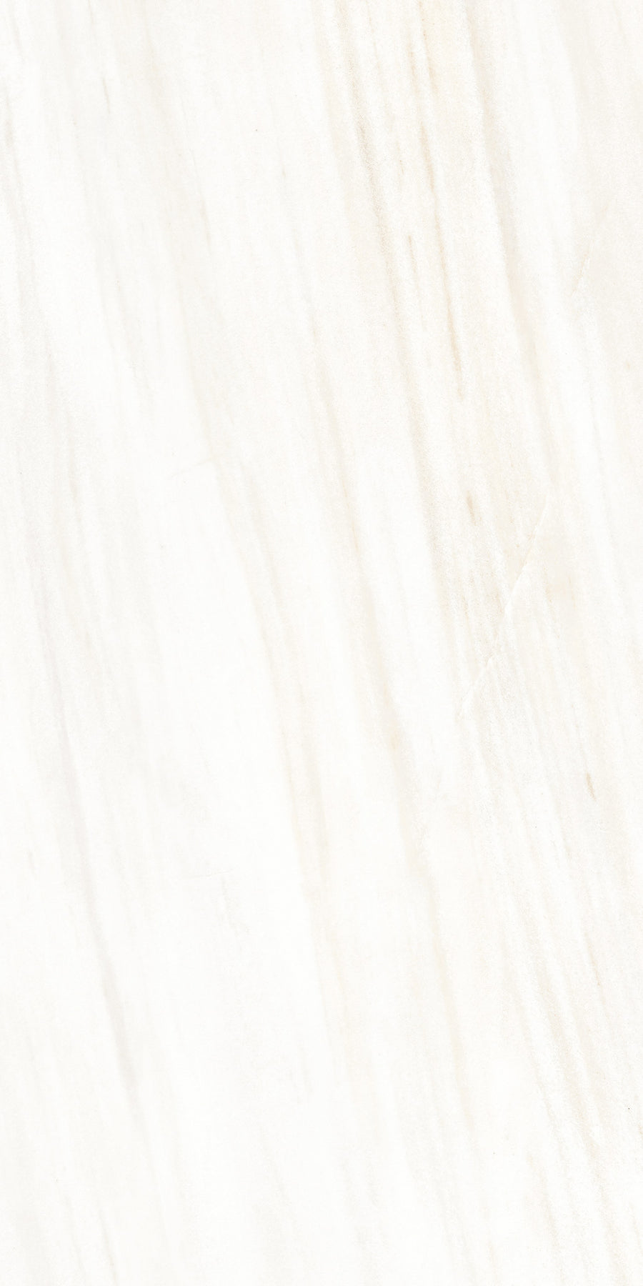Light beige marble surface with subtle, wavy, creamy streaks and natural veining running diagonally across the tile, creating a smooth and elegant stone texture.