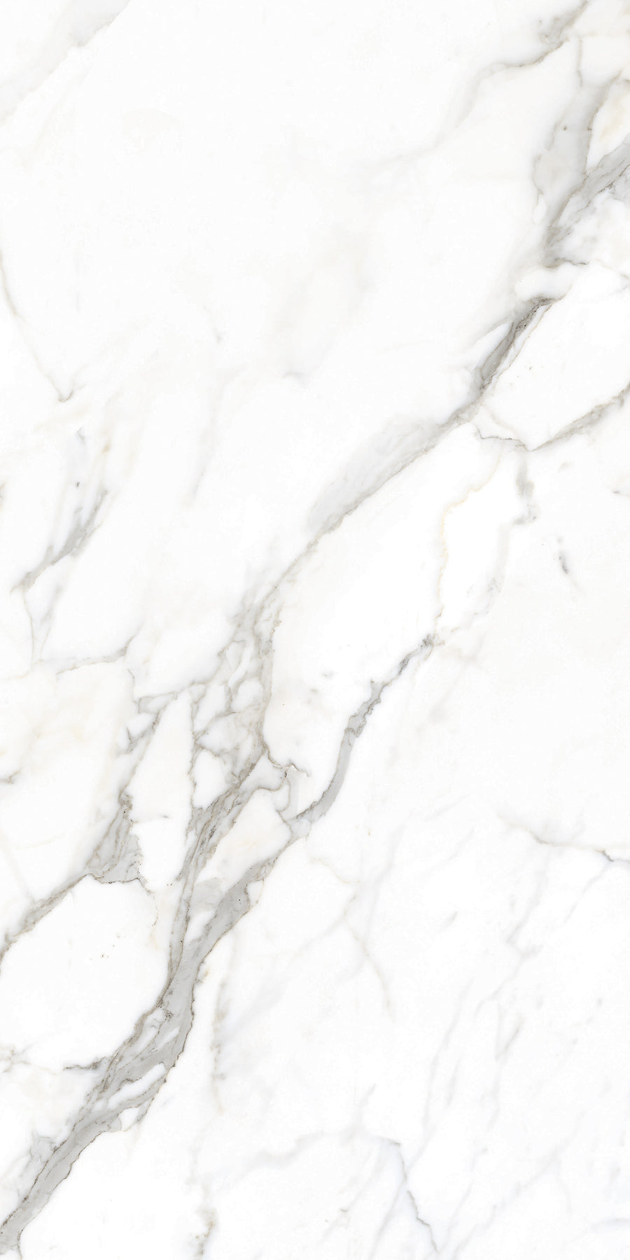 White marble surface with soft grey veins running diagonally across, creating a smooth and natural stone texture.