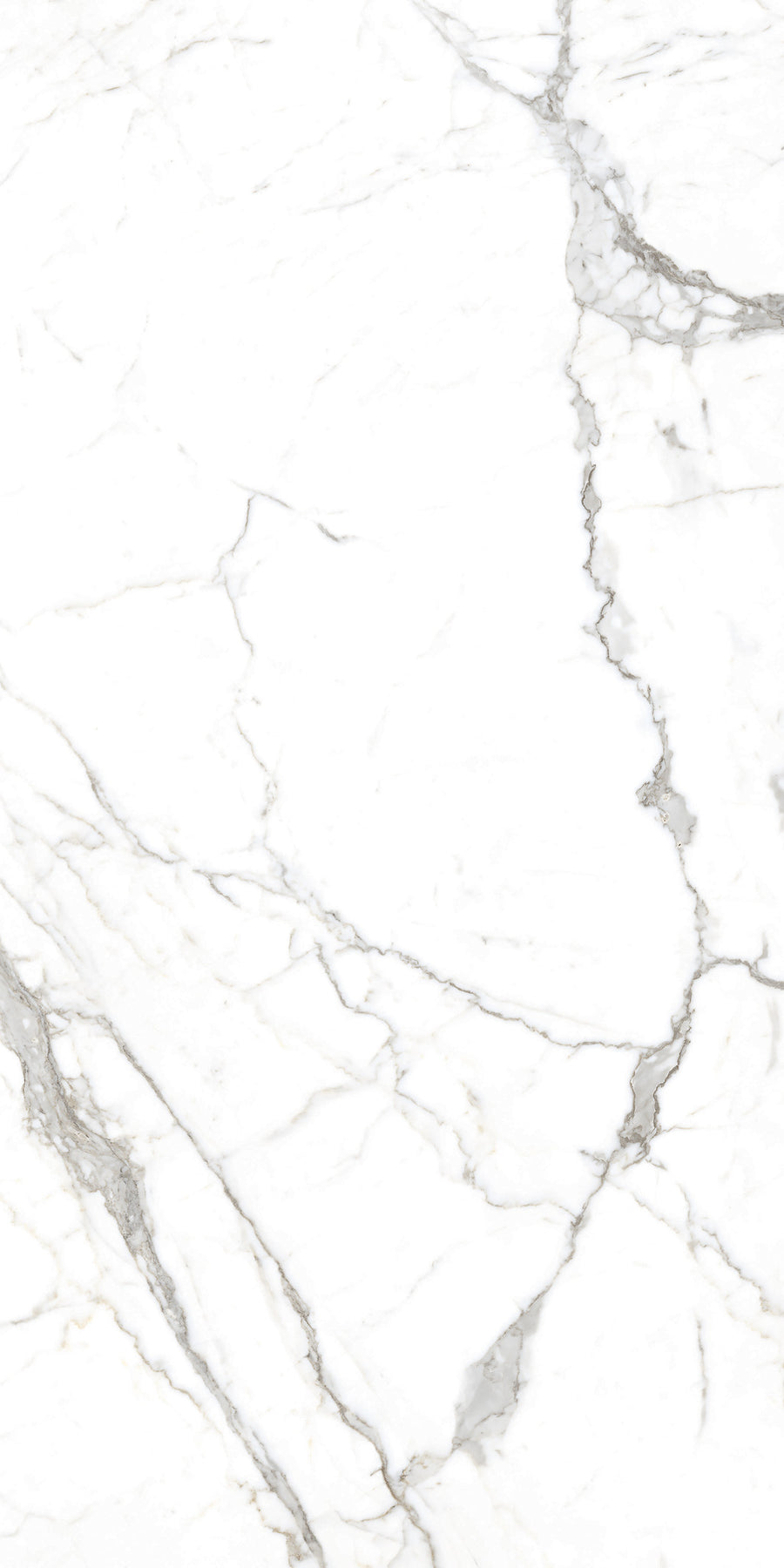 White marble surface with subtle gray and beige veining patterns running irregularly across the stone. The texture is smooth and polished, giving a clean, elegant appearance.