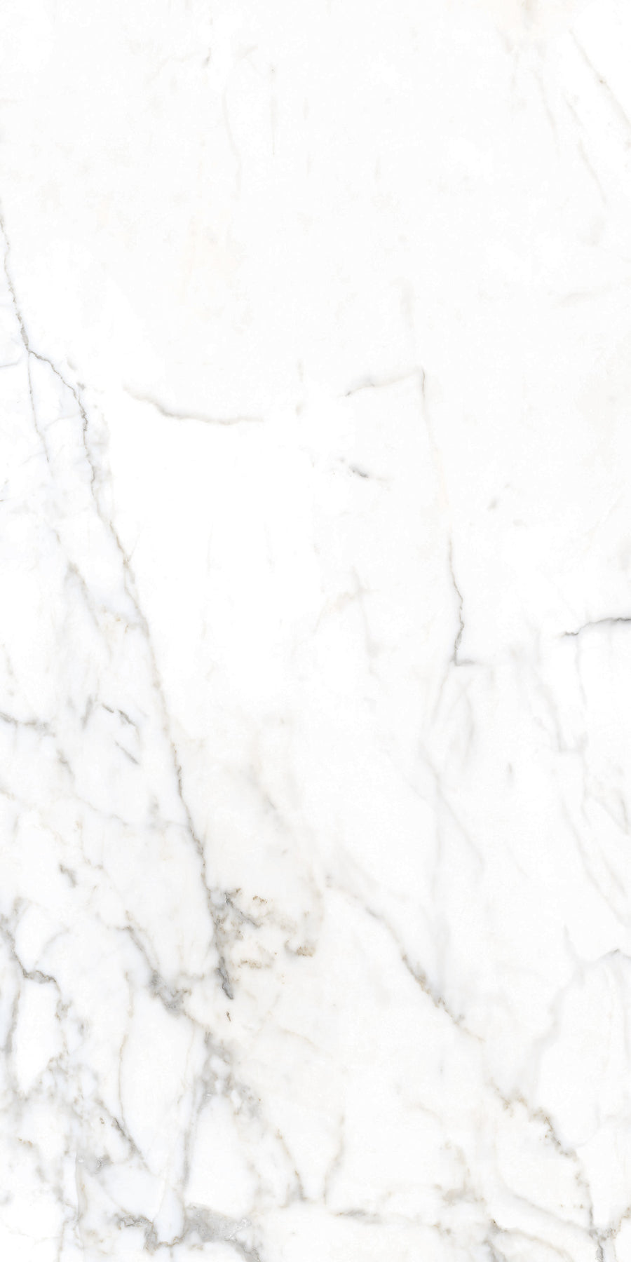 White marble surface with subtle grey and beige veining, creating a natural stone pattern with a smooth and elegant appearance.