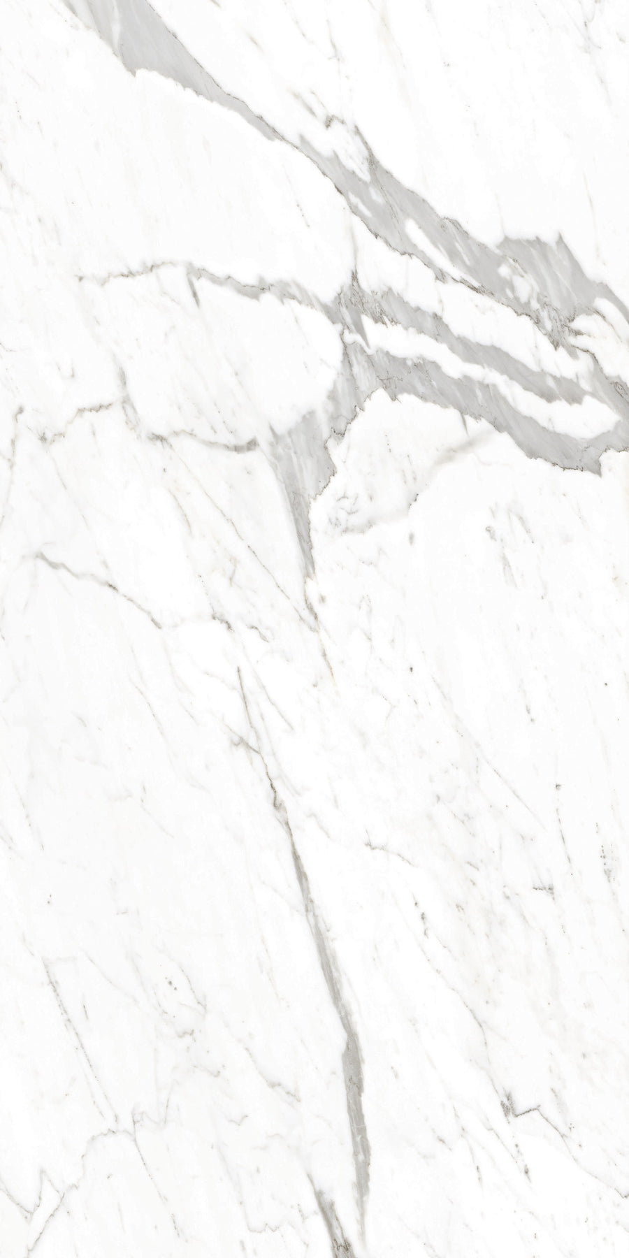 White marble surface with light and dark gray veining running diagonally and horizontally, creating a natural, elegant pattern typical of polished stone used in countertops or flooring.