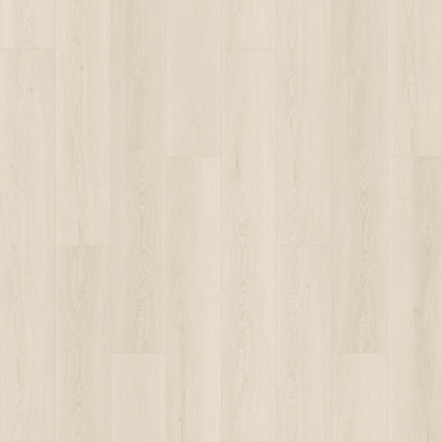Emerald Rivers 7.5" Vinyl features light-colored luxury planks with a subtle grain, arranged parallel for a smooth, clean look. This pale, natural finish is both durable and scratch resistant.