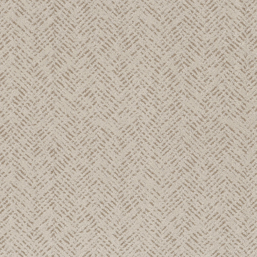 Favoured Path Pet Friendly in Natural features beige fabric with a subtle herringbone pattern of light and dark threads, offering a textured, geometric look perfect for contemporary flooring.