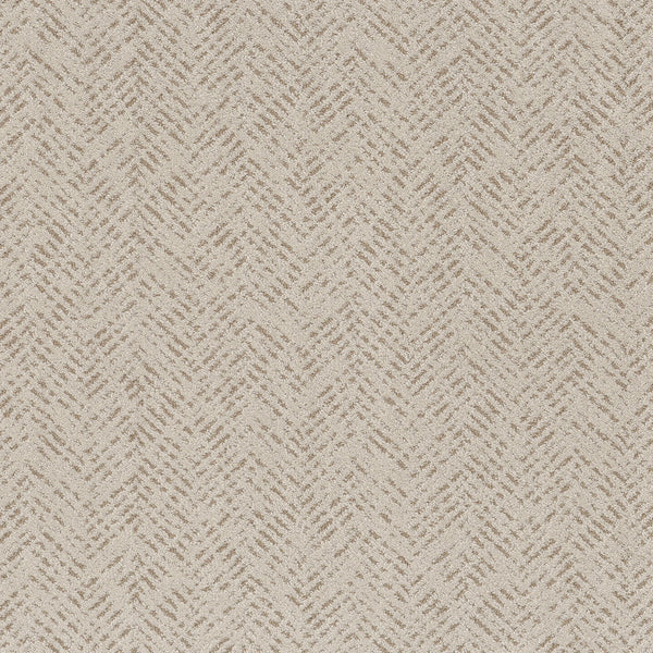 Favoured Path Pet Friendly in Natural features beige fabric with a subtle herringbone pattern of light and dark threads, offering a textured, geometric look perfect for contemporary flooring.