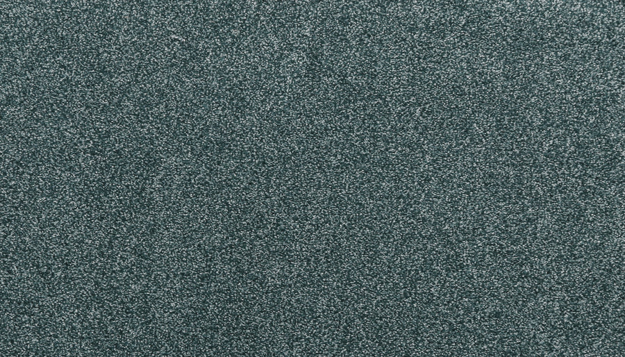 Close-up of Noble Surface Pet Friendly Carpet in Mermaid—a textured, dark green carpet with a rough, grainy look, perfect for high-traffic areas.
