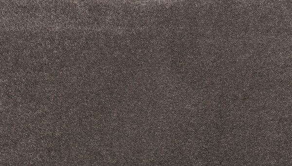 Close-up of Noble Surface Pet Friendly Carpet in Harmony—a dark gray, stain-resistant carpet featuring a soft, plush surface and subtly uneven, textured fibers.