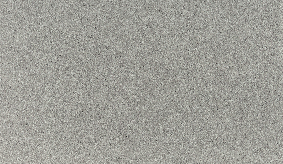 Close-up view of Noble Tone Pet Friendly Carpet in Artic color, featuring fine, light gray fibers for a smooth, uniform texture—durable and ideal for busy homes.