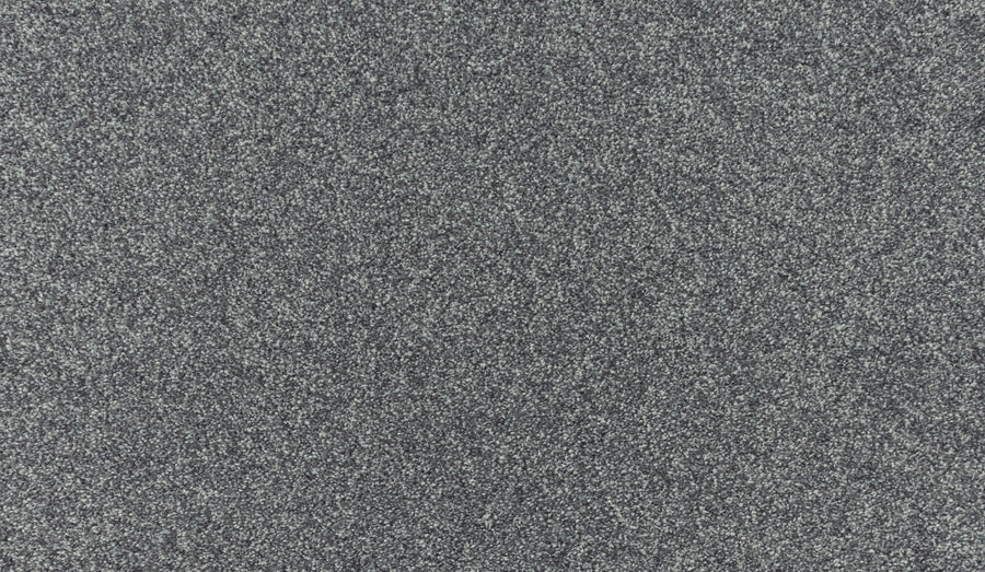 A close-up of Noble Tone Pet Friendly Carpet in Shilling shows a grey, speckled texture with fine light and dark particles—perfect for durable, pet-friendly flooring.