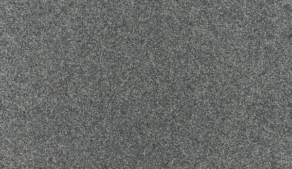 A close-up of Noble Tone Pet Friendly Carpet in Pavement shows its textured dark gray surface with small, evenly distributed particles for a grainy, durable look.