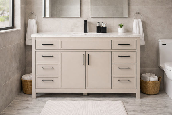 A modern bathroom features the Novello 48