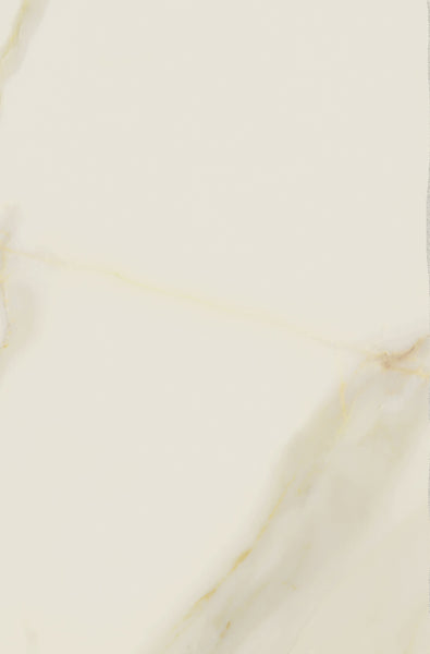 The VersaTILE 16x24 Glazed Porcelain Tile in Calacatta Gold features light tones with subtle beige and gold veining, bringing a smooth, sophisticated look to any surface.