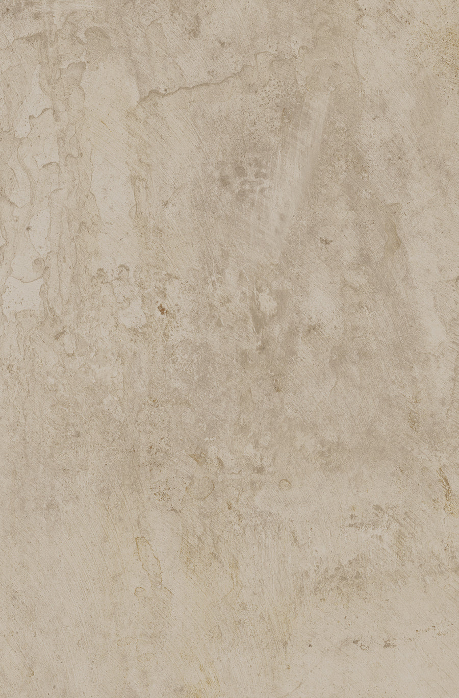 A close-up of the VersaTILE 16x24 Glazed Porcelain Tile in Belgian Light, showcasing textured beige tones with subtle cracks, stains, and uneven patterns for an elegant, weathered concrete or plaster-inspired appearance.