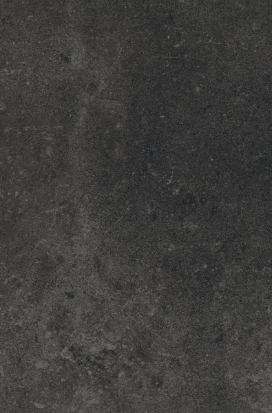 A close-up of VersaTILE 16x24 Glazed Porcelain Tile in Belgian Dark, showcasing its dark, rough-textured surface with subtle tonal variations and natural patterns for an elegant look.
