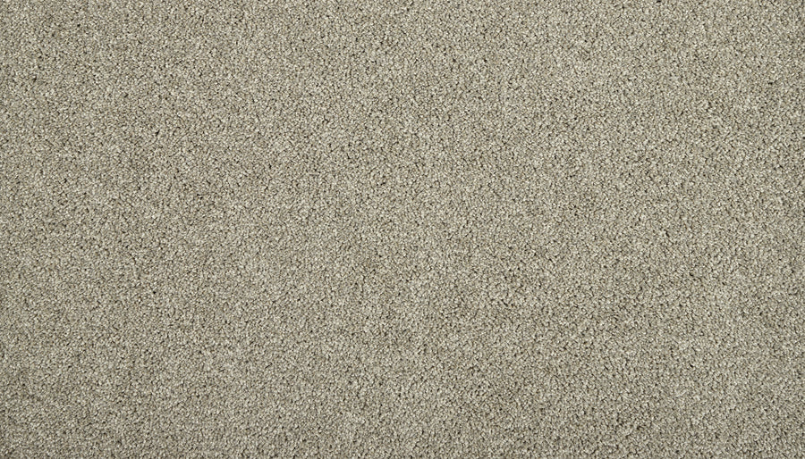 Close-up view of Meridian Family Friendly Carpet’s textured light gray surface, featuring densely packed fine grains for an elegant, premium look.