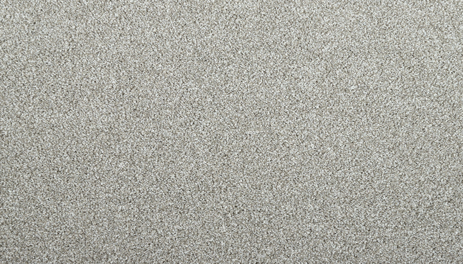 Close-up view of Meridian Family Friendly Carpet in light gray, featuring a textured, soft, and uniform luxury surface.