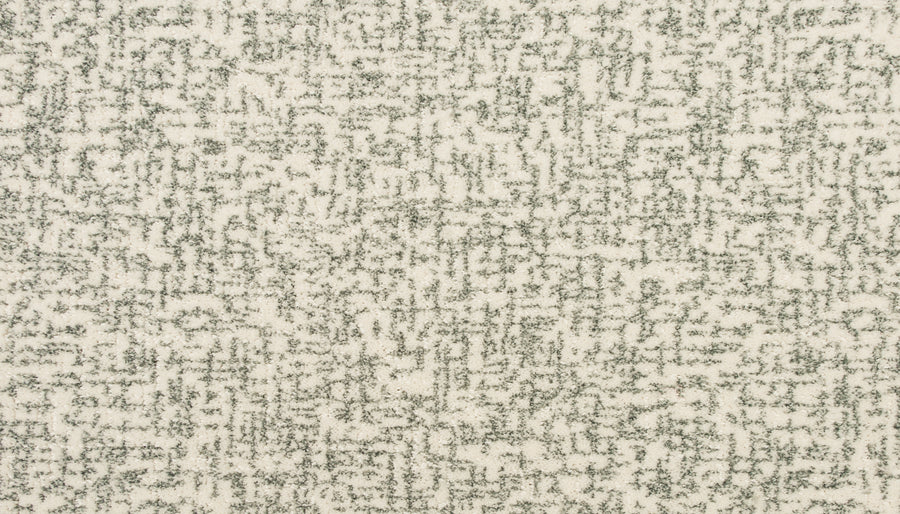 Close-up of Latticework On Trend Carpet, featuring textured fabric with an off-white background and irregular gray lines forming a subtle, abstract lattice-inspired grid pattern.