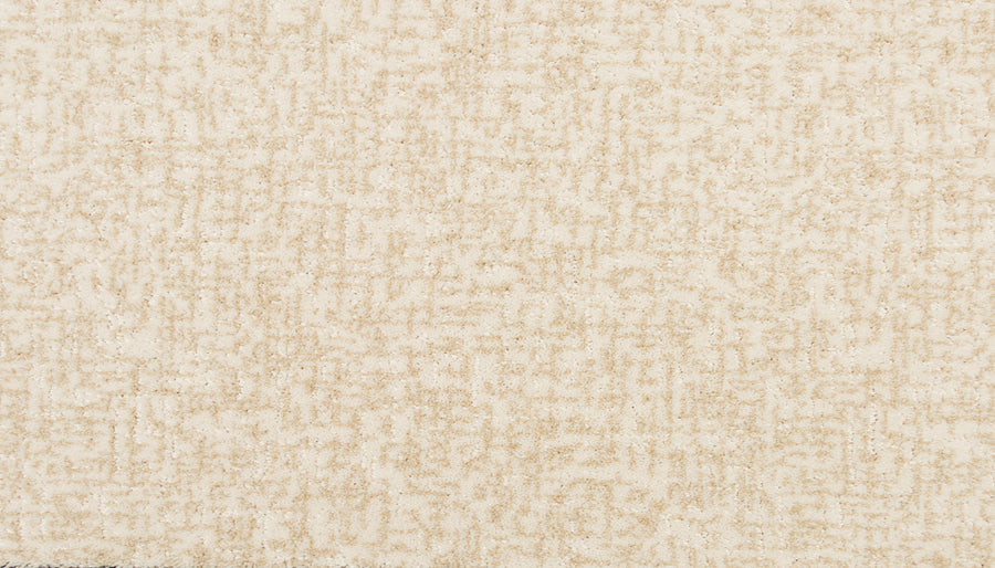 Latticework On Trend Carpet features cream-colored textured fabric with a subtle, irregular beige pattern for a soft, woven look. This abstract, modern design offers an elegant and stylish update to luxury interiors.