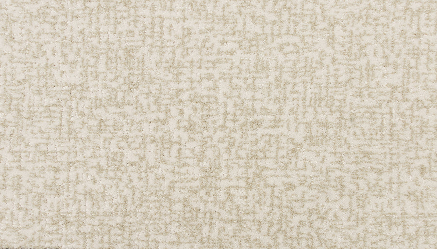 Close-up of Latticework On Trend Carpet in textured beige and off-white, featuring a subtle irregular geometric pattern. Its soft, slightly fuzzy surface adds modern, understated luxury to any space.