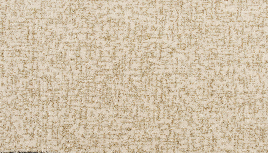 Close-up of the Latticework On Trend Carpet in beige and light brown, featuring a soft, plush surface with a subtle, irregular geometric pattern for stylish modern appeal.
